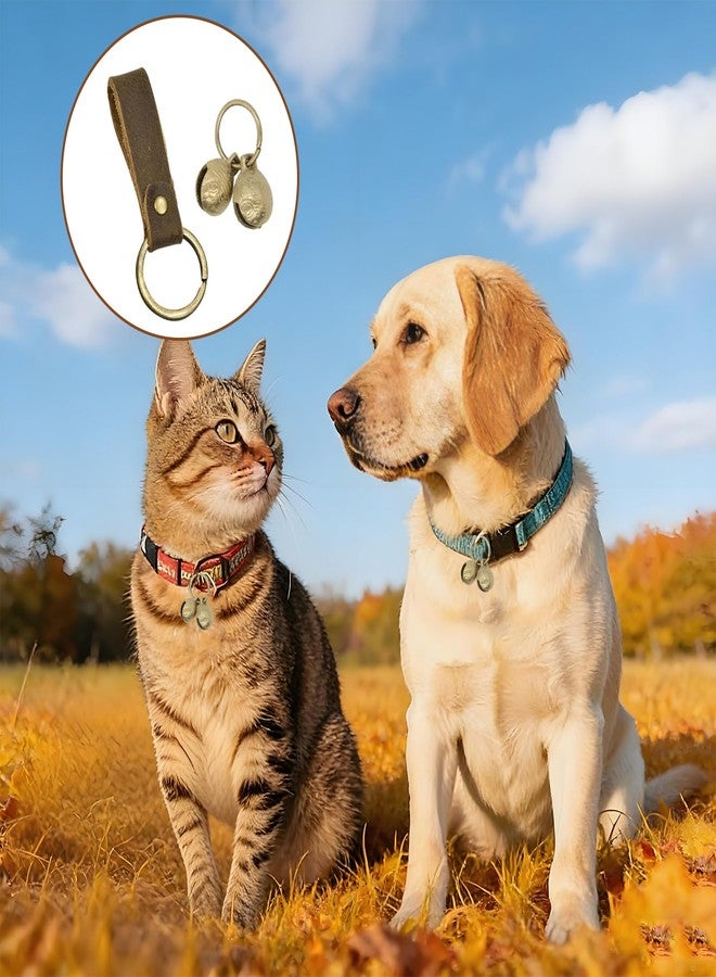 CYUXING 2Pcs Brass Dog Bells with 2pcs Leather Accessories for Dog Collars, Loud Ringing Sound for Pet Training To Go Outside, Pet Tracking Anti Lost Training Pendant for Cat Bells Collars, Keychains - Image 5